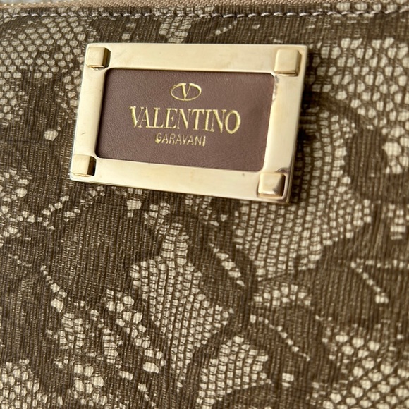 Valentino Leather Lace Floral Print Zip Around Wallet - Picture 2 of 12